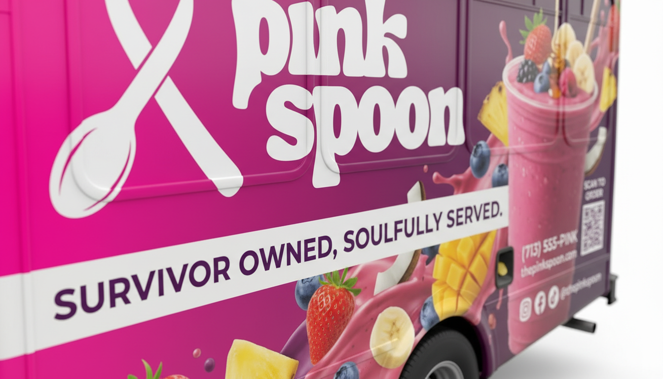 Close-up truck wrap detail